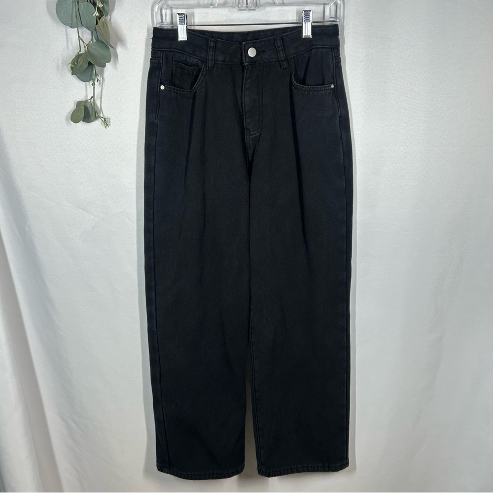 Evis Jeans | Fleece Lined High Rise Black Straight Leg Jeans Women’s Size Medium